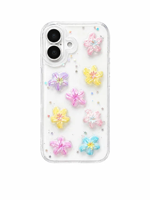 قاب ژله‌ای گل برجسته Pastel Bloom مناسب برای گوشی آیفون 15 Promax